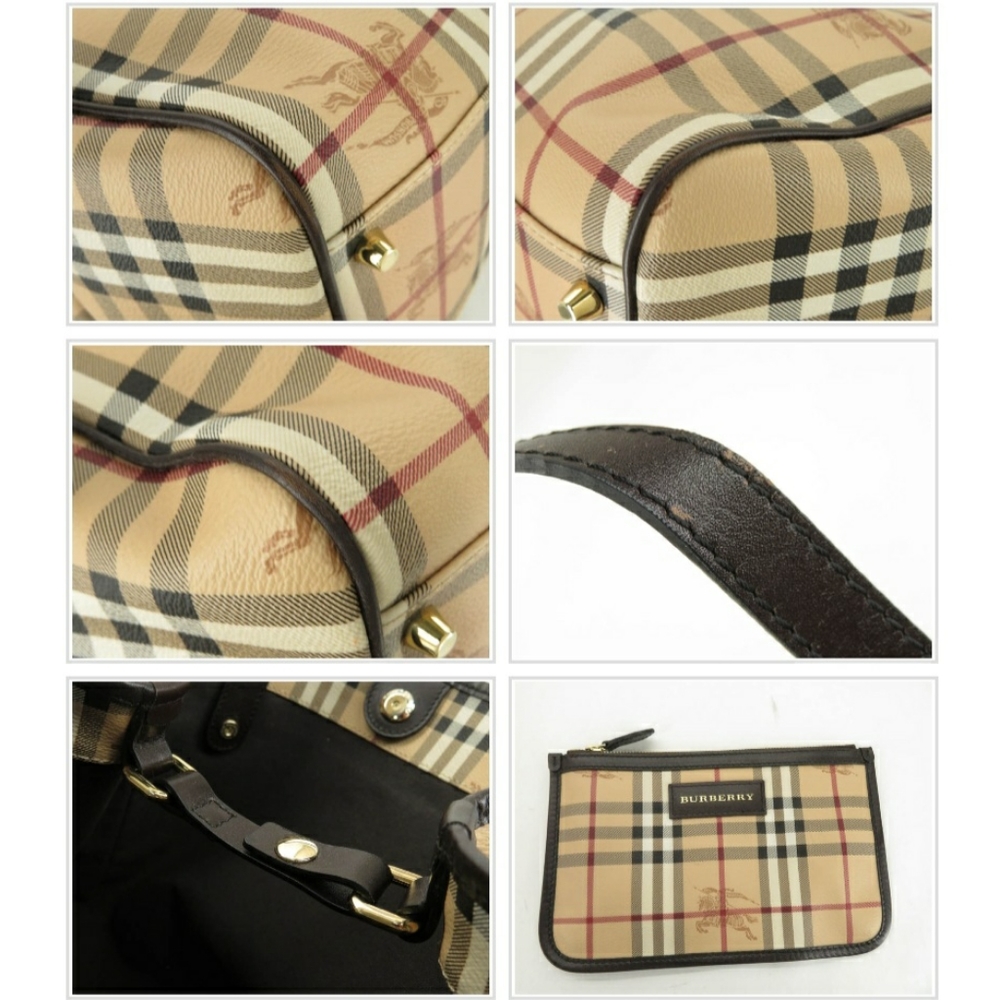 AUTH BURBERRY HAYMARKET CHECK CANTERBURY TOTE BAG - Picture 15 of 16
